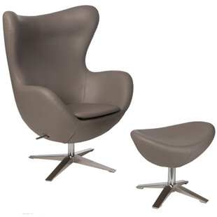 Fotel z podnóżkiem Jajo Leather Khaki D2.Design