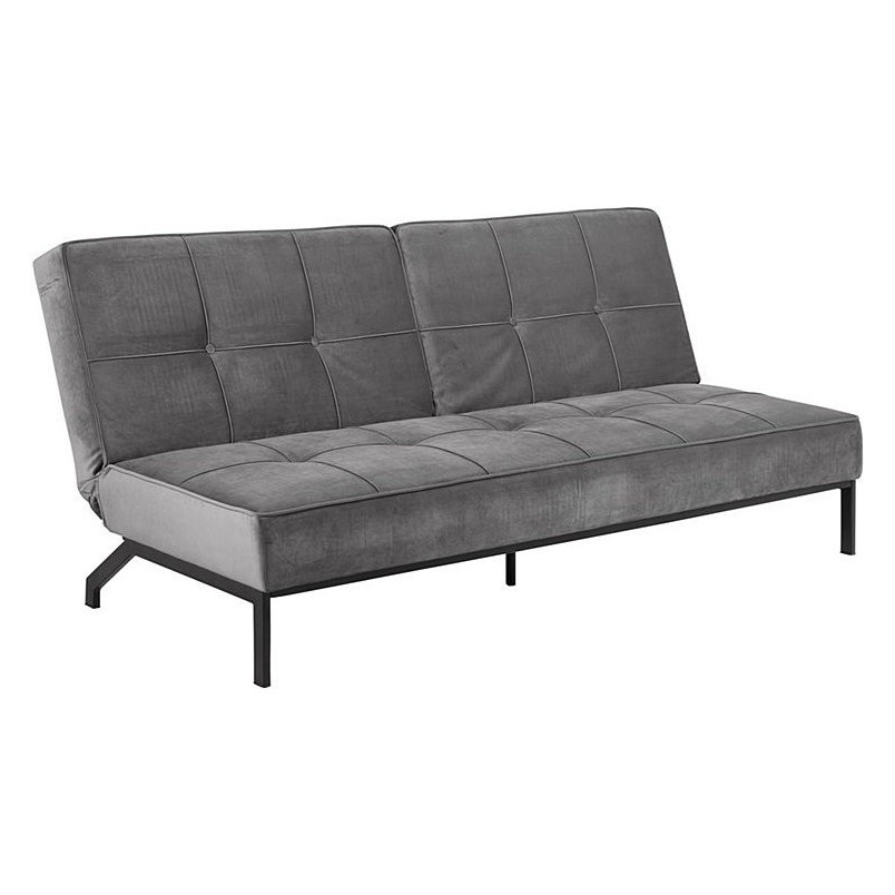Sofa rozkładana 3-osobowa Actona Perugia - Welurowa, Szara | [Nazwa Sklepu]