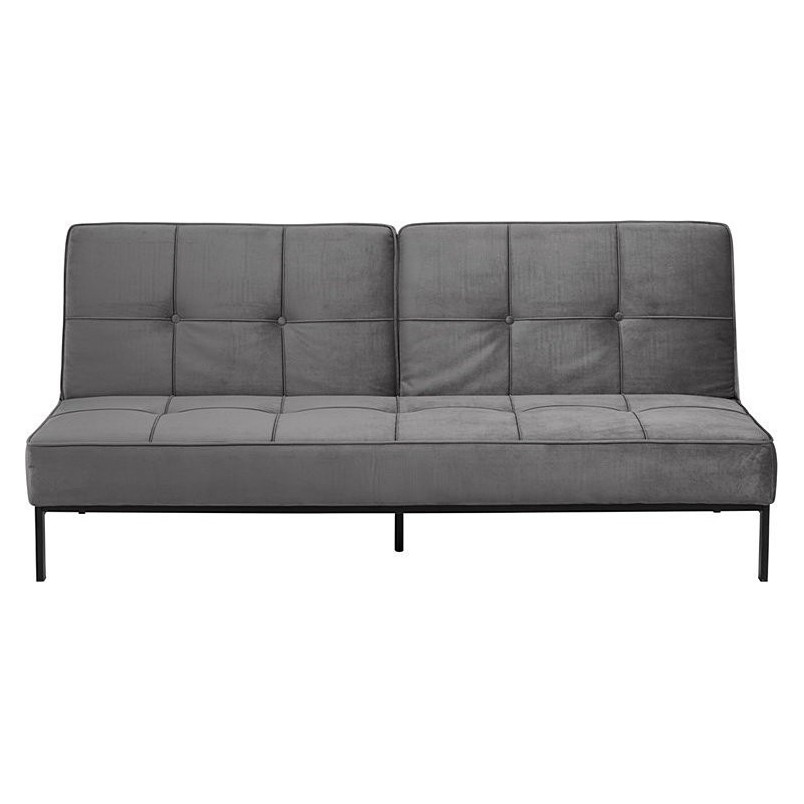 Sofa rozkładana 3-osobowa Actona Perugia - Welurowa, Szara | [Nazwa Sklepu]