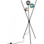 Lampa podłogowa Lance | Trio - Szklane kule, czarny mat