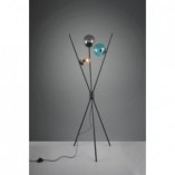Lampa podłogowa Lance | Trio - Szklane kule, czarny mat