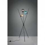 Lampa podłogowa Lance | Trio - Szklane kule, czarny mat