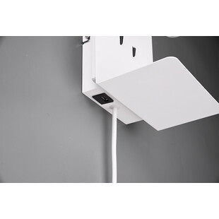 Kinkiet LED Biały z Włącznikiem i USB Trio | Nowoczesne Oświetlenie