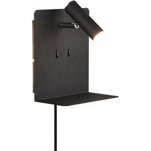 Kinkiet LED czarny z włącznikiem i USB Trio | Nowoczesne oświetlenie