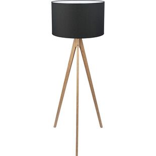 Lampa podłogowa drewniana z abażurem trójnóg Treviso czarna TK Lighting