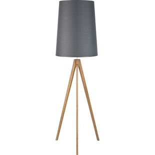 Lampa podłogowa drewniana z abażurem trójnóg Walz grafitowa TK Lighting