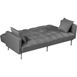 Sofa pikowana rozkładana Roberto 193cm Ciemny popiel Halmar