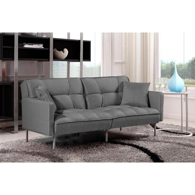 Sofa pikowana rozkładana Roberto 193cm Ciemny popiel Halmar