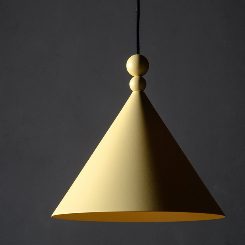 Lampa Wisząca LoftLight Konko | Żółta, Stożek, E27