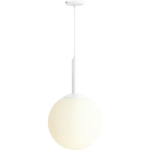 Lampa wisząca szklana kula Bosso White 40cm biała Aldex