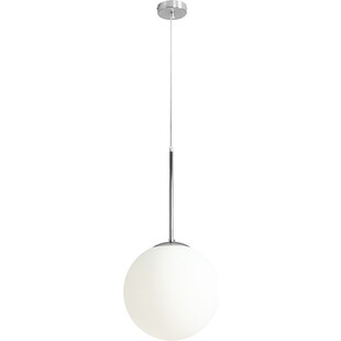 Lampa wisząca szklana kula Bosso Chrome 30cm biała Aldex