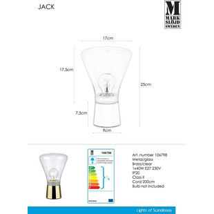 [OUTLET] Lampa stołowa Jack - złota, styl żarówka - promocja!