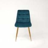 Krzesło welurowe Chic Velvet 85 turkusowy/złoty - Outlet [89 PLN]