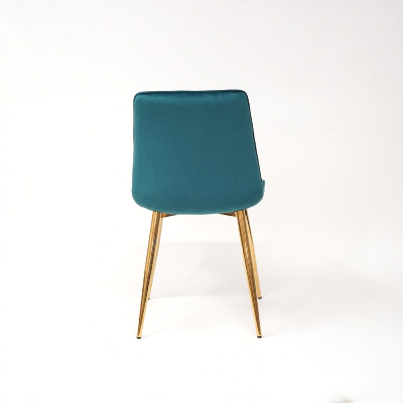 Krzesło welurowe Chic Velvet 85 turkusowy/złoty - Outlet [89 PLN]