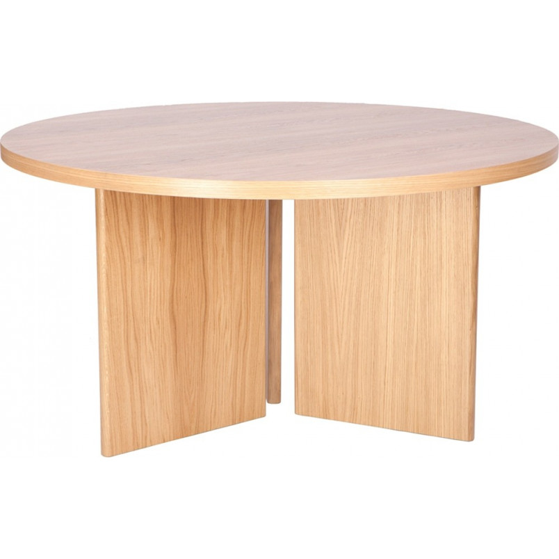 Stół okrągły fornirowany Fan 145cm dąb Nordifra | Elegancki design