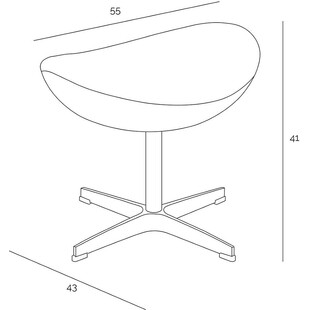 Fotel tapicerowany z podnóżkiem Jajo Cashmere Szary D2.Design