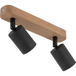 Reflektor sufitowy drewniany Top Wood II czarny | TK Lighting