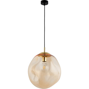 Lampa wisząca szklana Sol | Bursztynowa, E27 | TK Lighting