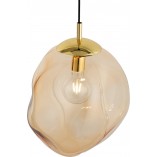 Lampa wisząca szklana Sol | Bursztynowa, E27 | TK Lighting