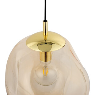 Lampa wisząca szklana Sol | Bursztynowa, E27 | TK Lighting