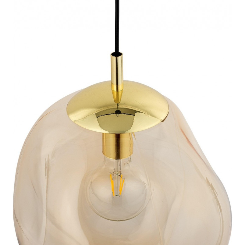 Lampa wisząca szklana Sol | Bursztynowa, E27 | TK Lighting