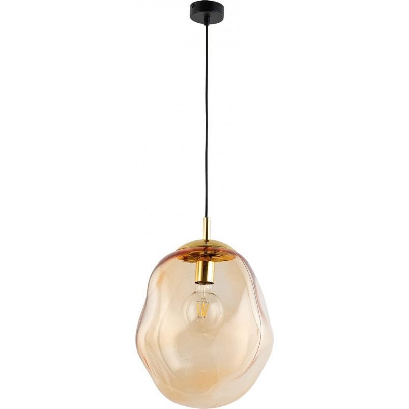 Lampa wisząca szklana Sol | Bursztynowa, E27 | TK Lighting