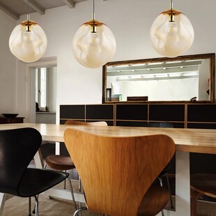 Lampa wisząca szklana Sol | Bursztynowa, E27 | TK Lighting