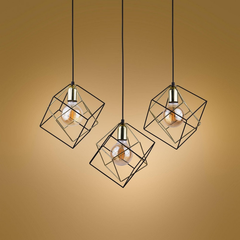 Lampa wisząca Alambre III czarno-złota | TK Lighting
