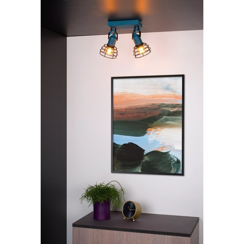 Plafon Lucide Paulien | Niebieski, Metalowy | Sklep z Lampami