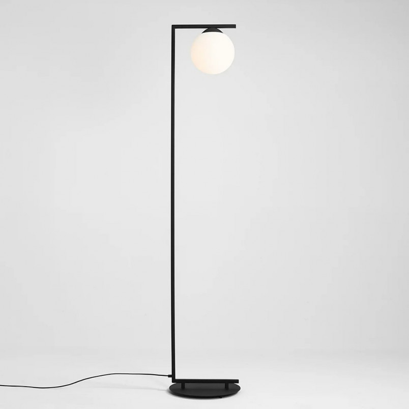 Lampa podłogowa szklana kula Zac Black | Aldex - Elegancki design