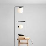 Lampa podłogowa szklana kula Zac Black | Aldex - Elegancki design