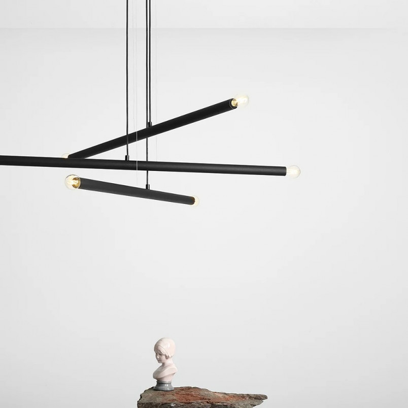 Lampa wisząca Tubo VI czarna 100cm - Aldex | Elegancki design