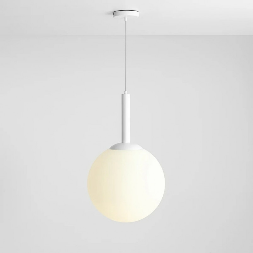 Lampa wisząca szklana kula Bosso White Aldex | 40cm