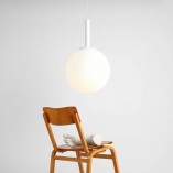 Lampa wisząca szklana kula Bosso White Aldex | 40cm