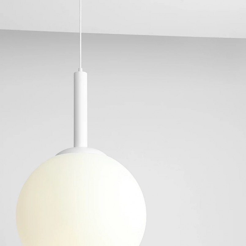 Lampa wisząca szklana kula Bosso White Aldex | 40cm