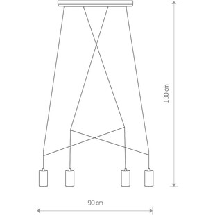 Lampa sufitowa 4 punktowa Imbria II 90cm czarna Nowodvorski