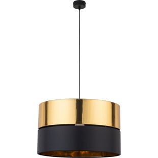 Lampa wisząca glamour z abażurem Hilton 50 złoty/czarny marki TK Lighting