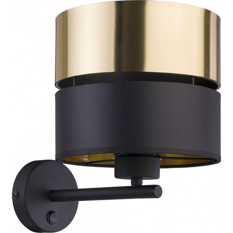Kinkiet Glamour Hilton Złoty/Czarny TK Lighting | Eleganckie Oświetlenie