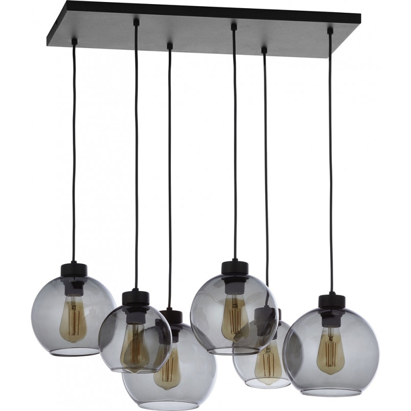 Lampa Sufitowa Cubus Graphite VI - TK Lighting | Szkło, 6 punktów