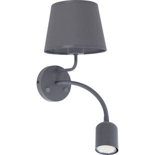 Kinkiet z włącznikiem i abażurem Maja LED szary marki TK Lighting