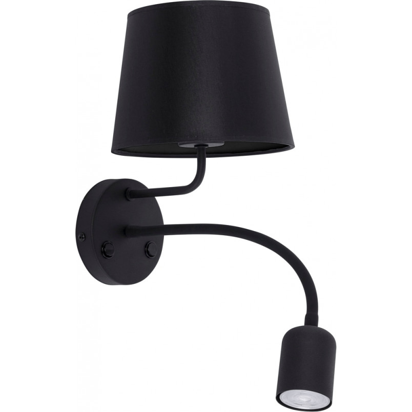 Kinkiet Maja LED czarny TK Lighting z abażurem i włącznikiem