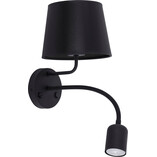 Kinkiet Maja LED czarny TK Lighting z abażurem i włącznikiem