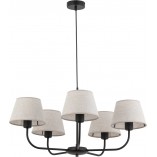 Żyrandol Chicago 5 abażurów beżowo-czarny TK Lighting | Salon