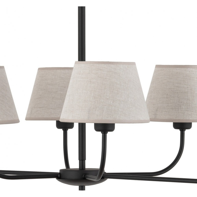 Żyrandol Chicago 6 abażurów beżowo-czarny TK Lighting | Sklep z Lampami