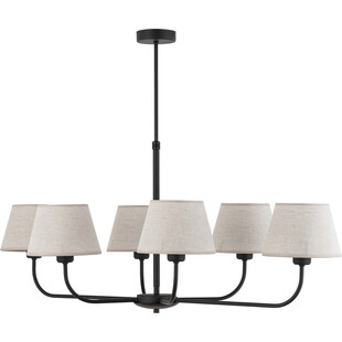Żyrandol wiszący z 6 abażurami Chicago 70cm beżowo-czarny TK Lighting