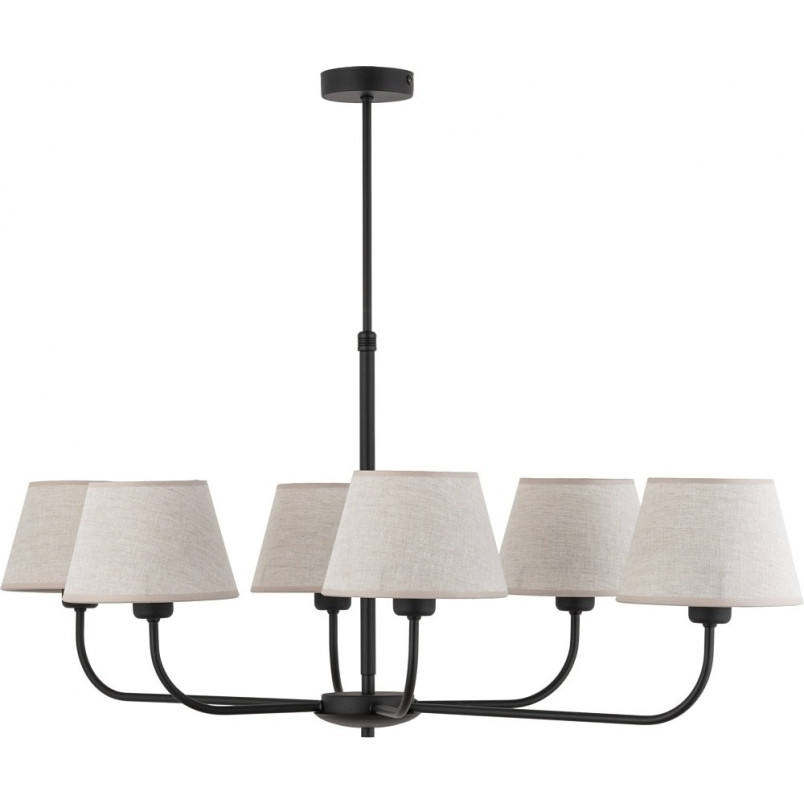 Żyrandol Chicago 6 abażurów beżowo-czarny TK Lighting | Sklep z Lampami