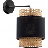 Kinkiet Rattanowy Boho Czarny TK Lighting | Stylowe Oświetlenie