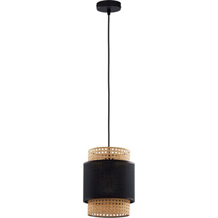 Lampa Wisząca Rattanowa Boho Czarna | TK Lighting