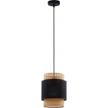 Lampa Wisząca Rattanowa Boho Czarna | TK Lighting