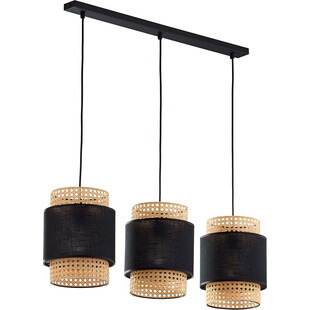 Lampa Wisząca Rattanowa Boho III 80cm Czarna - TK Lighting